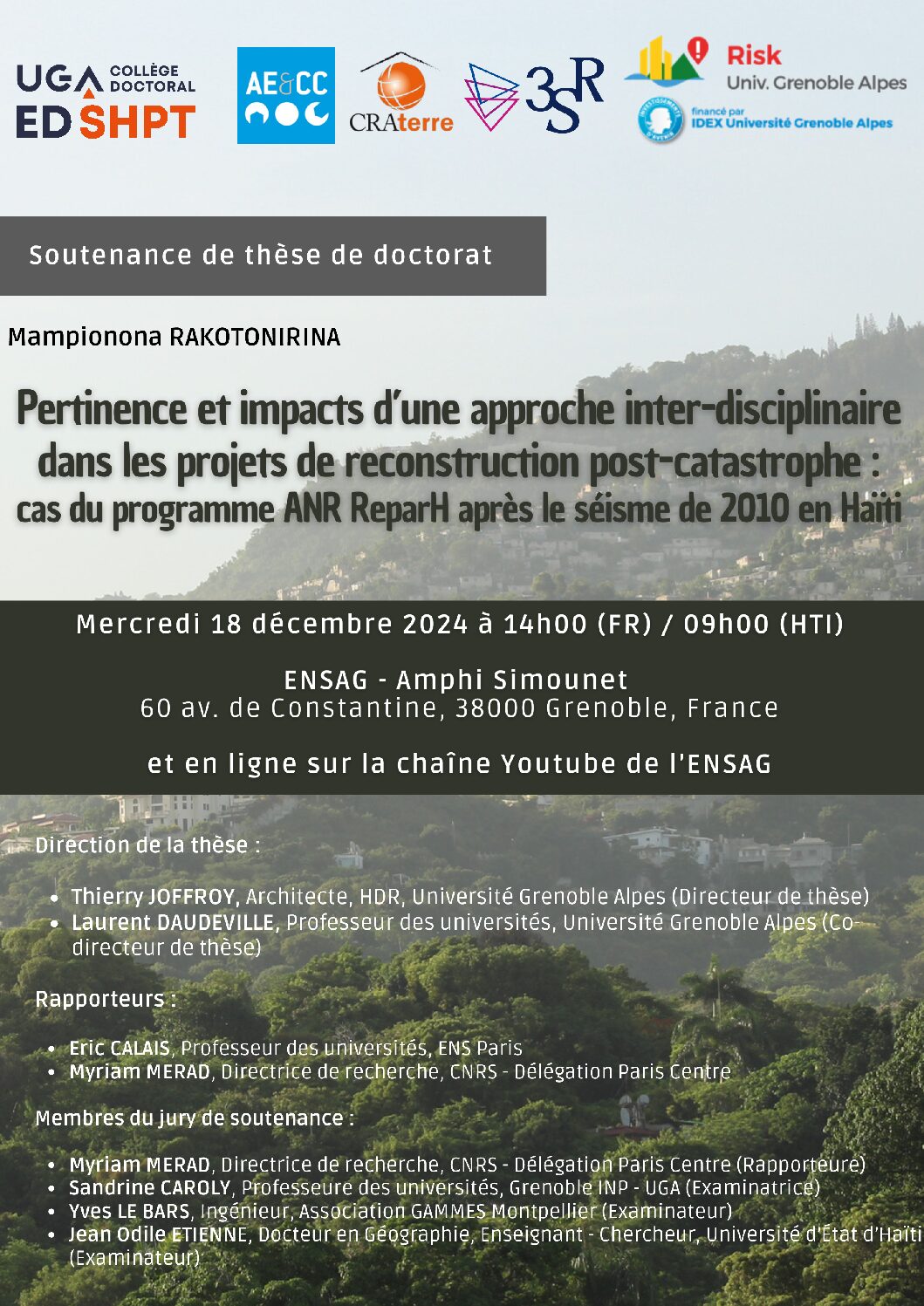 RECHERCHE Soutenance de thèse de Mampionona Rakotonirina